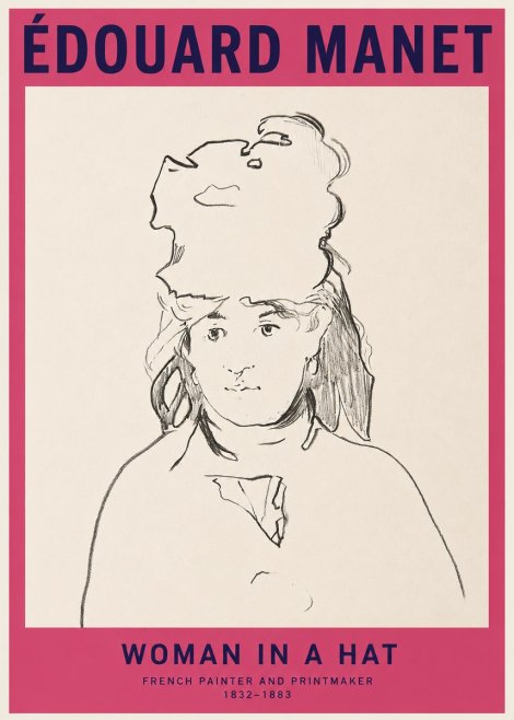 Édouard Manet Woman in a Hat No2 - Póster