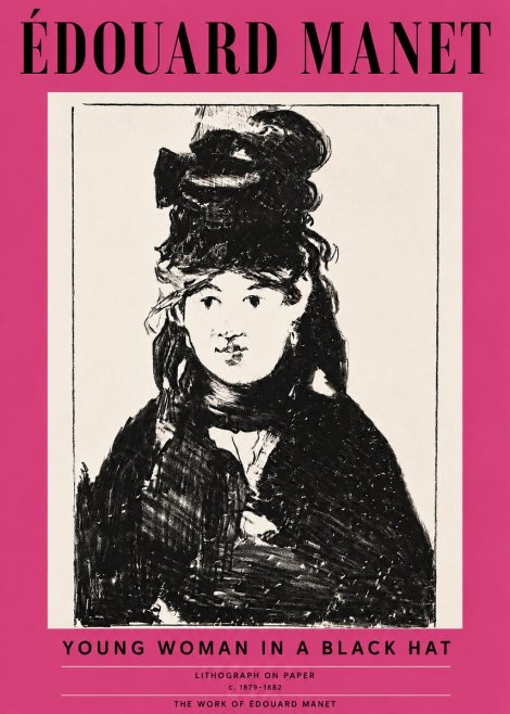 Édouard Manet Young Woman in a Black Hat II No3 - Póster