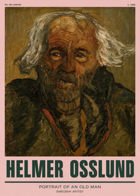 Helmer Osslund Portrait of an Old Man No3 - Póster