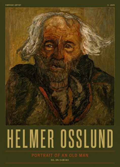 Helmer Osslund Portrait of an Old Man No5 - Póster