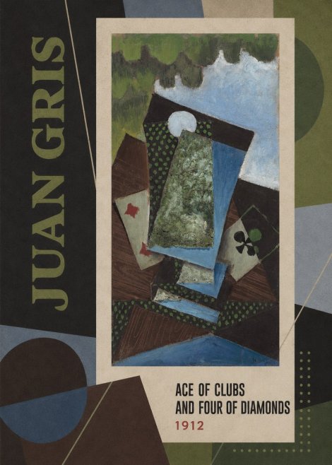 Juan Gris Ace of Clubs and Four of Diamonds No3 - Póster