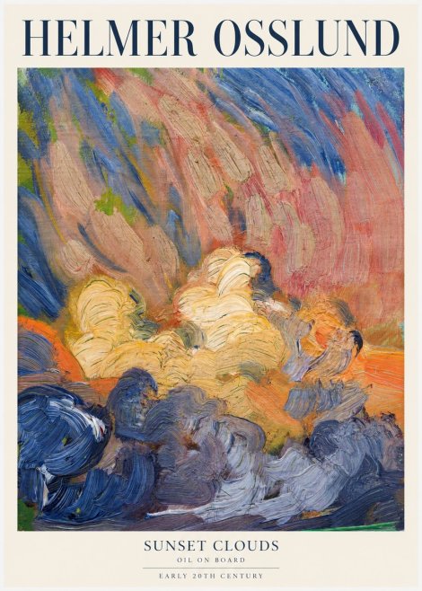 Helmer Osslund Sunset Clouds No1 - Póster