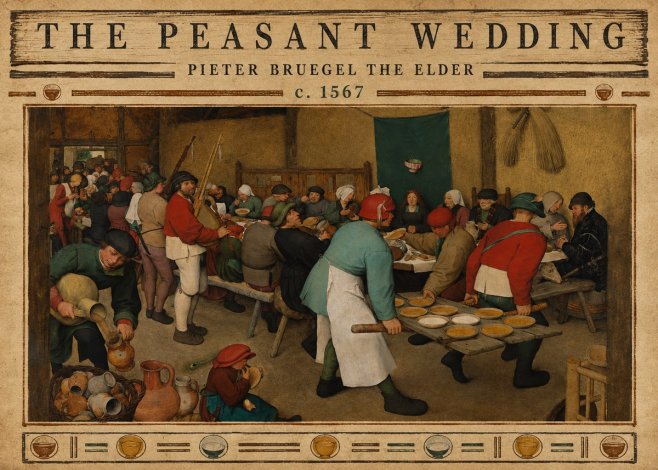 Pieter Bruegel The Peasant Wedding V No3 - Póster