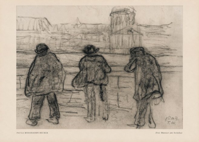 Paula Modersohn-Becker Drei Männer Am Seinekai No5 - Póster