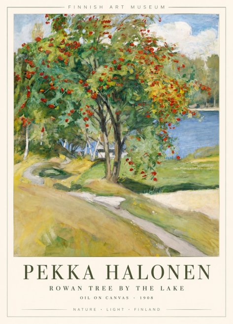 Pekka Halonen Rowan Tree by the Lake No1 - Póster