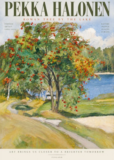Pekka Halonen Rowan Tree by the Lake No4 - Póster
