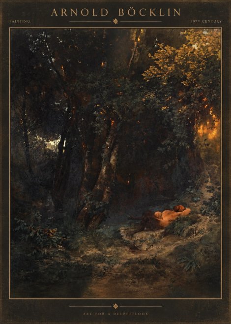 Arnold Böcklin A Faun Asleep No2 - Póster