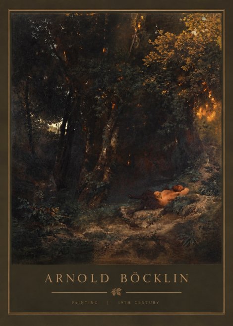 Arnold Böcklin A Faun Asleep No3 - Póster