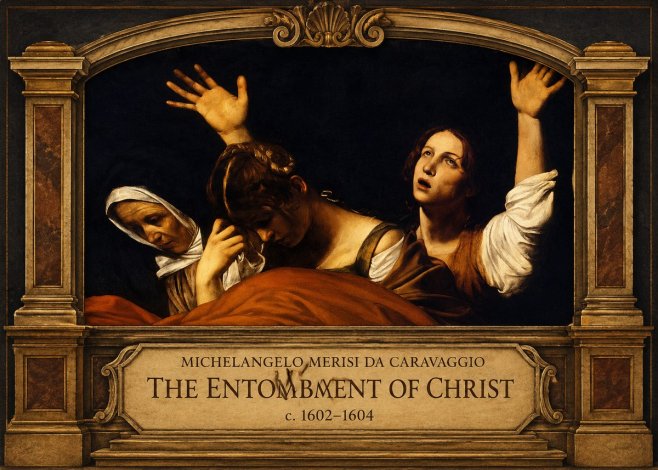 Michelangelo Merisi da Caravaggio The Entombment of Christ I No3 - Póster