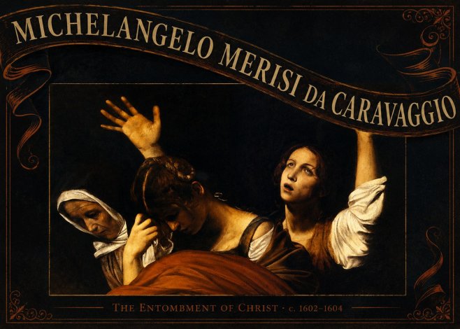 Michelangelo Merisi da Caravaggio The Entombment of Christ I No6 - Póster