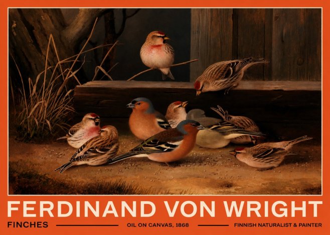 Ferdinand von Wright Finches No2 - Póster