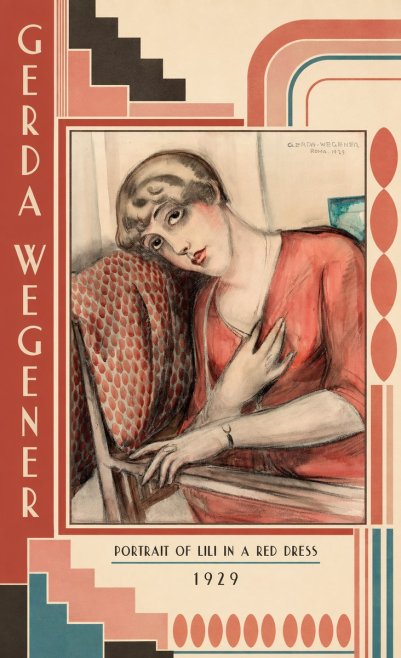 Gerda Wegener Portrait of Lili in a Red Dress No5 - Póster