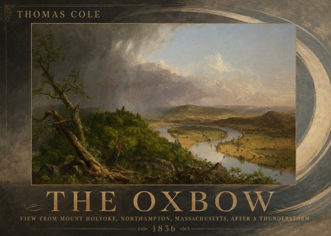 Thomas Cole View from Mount Holyoke, Northampton, Massachusetts, After a Thunderstorm—the Oxbow II No3 - Póster