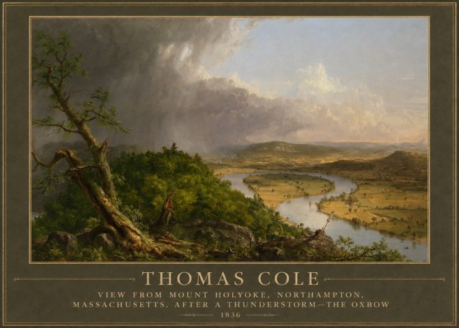 Thomas Cole View from Mount Holyoke, Northampton, Massachusetts, After a Thunderstorm—the Oxbow II No5 - Póster
