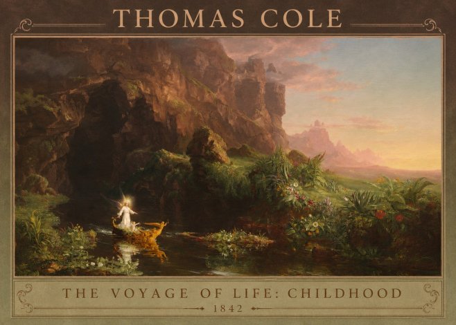 Thomas Cole The Voyage of Life: Childhood III No1 - Póster
