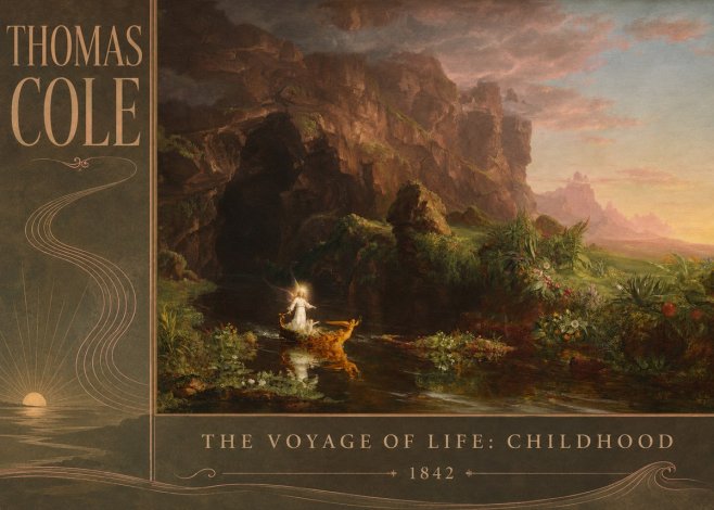 Thomas Cole The Voyage of Life: Childhood III No2 - Póster