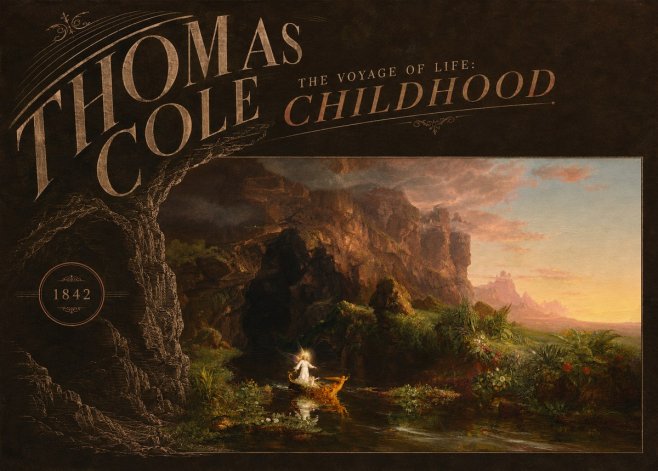 Thomas Cole The Voyage of Life: Childhood III No4 - Póster