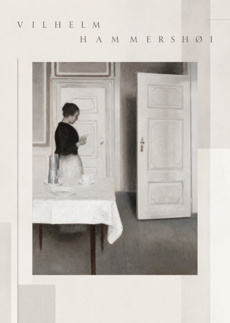 Vilhelm Hammershøi Interior with a Woman Reading a Letter No6 - Póster