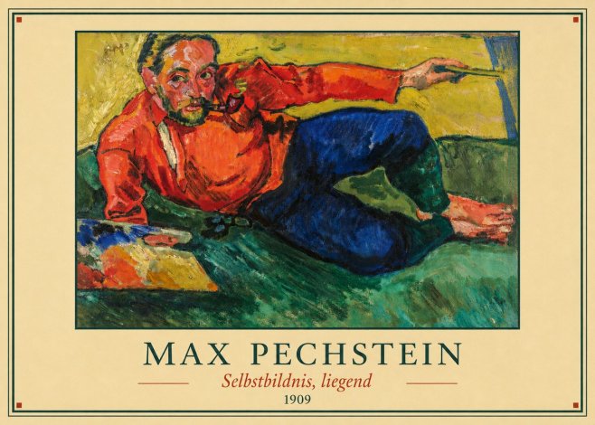 Max Pechstein Selbstbildnis, Liegend No3 - Póster