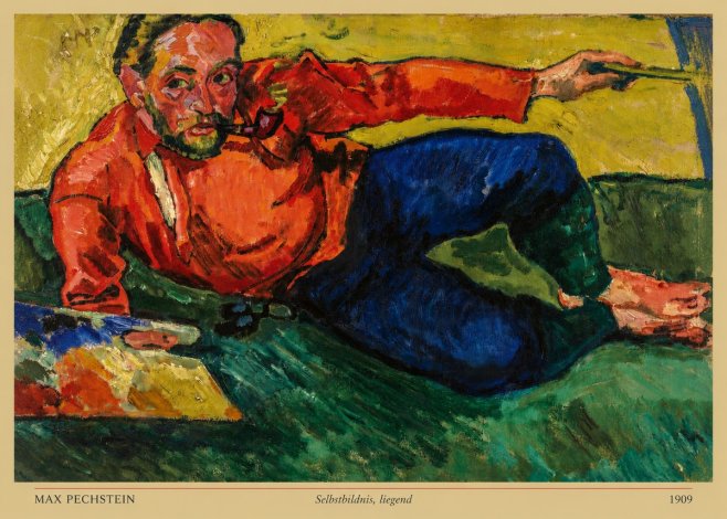 Max Pechstein Selbstbildnis, Liegend No4 - Póster