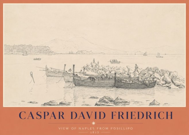 Caspar David Friedrich View of Naples from Posillipo No2 - Póster