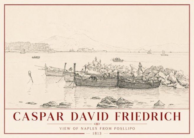 Caspar David Friedrich View of Naples from Posillipo No6 - Póster