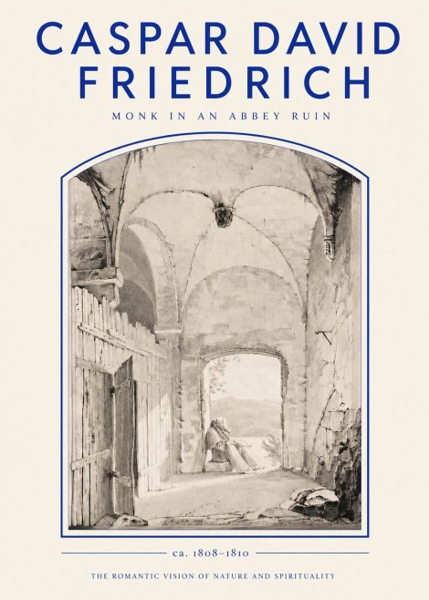 Caspar David Friedrich Monk in an Abbey Ruin No3 - Póster