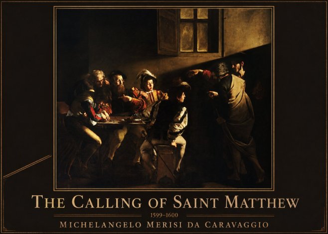 Michelangelo Merisi da Caravaggio The Calling of Saint Matthew I No1 - Póster