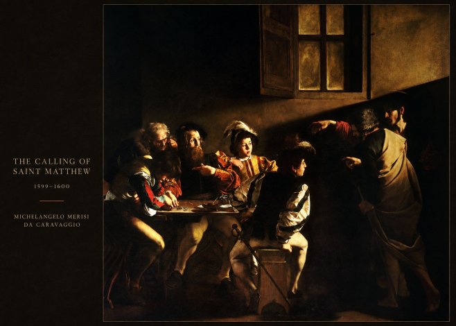 Michelangelo Merisi da Caravaggio The Calling of Saint Matthew I No5 - Póster