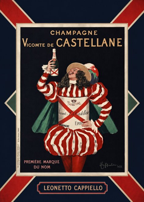 Leonetto Cappiello Champagne Vicomte De Castellane No6 - Póster