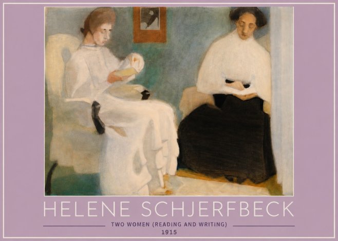 Helene Schjerfbeck Two Women (Reading and Writing) No4 - Póster