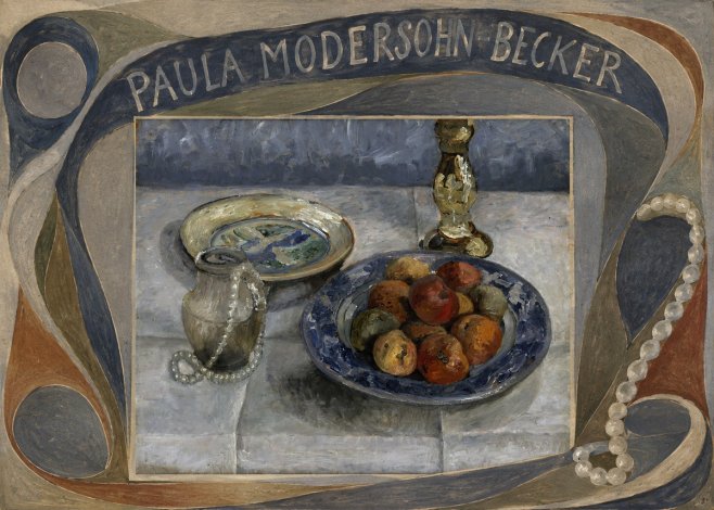 Paula Modersohn-Becker Still Life with Candlestick, Pitcher, and Fruit No3 - Póster