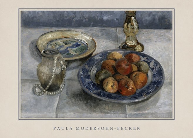 Paula Modersohn-Becker Still Life with Candlestick, Pitcher, and Fruit No4 - Póster