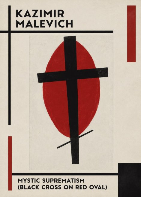 Kazimir Malevich Mystic Suprematism (Black Cross on Red Oval) No1 - Póster
