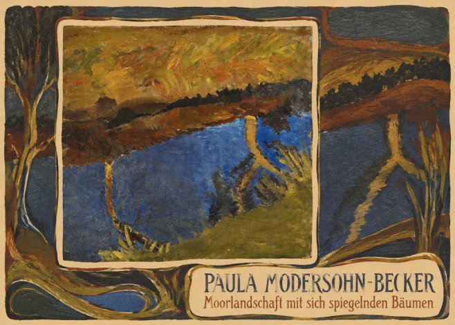 Paula Modersohn-Becker Moorlandschaft Mit Sich Spiegelnden Bäumen No3 - Póster