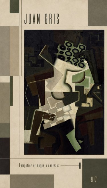 Juan Gris Compotier Et Nappe À Carreaux No3 - Póster