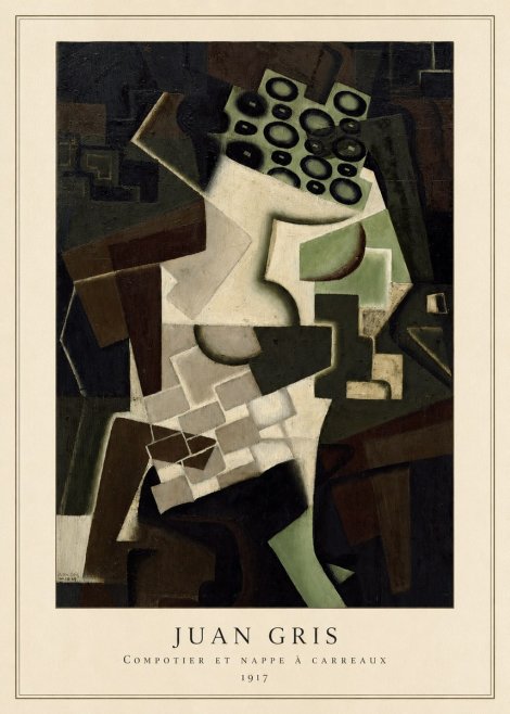 Juan Gris Compotier Et Nappe À Carreaux No4 - Póster