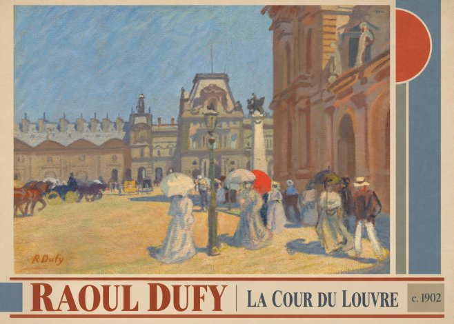 Raoul Dufy La Cour Du Louvre No5 - Póster
