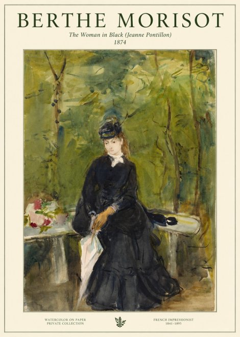 Berthe Morisot The Woman in Black (Jeanne Pontillon) No1 - Póster