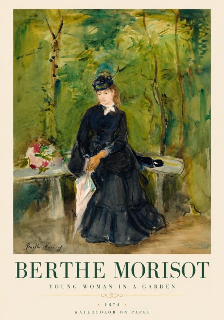 Berthe Morisot The Woman in Black (Jeanne Pontillon) No6 - Póster