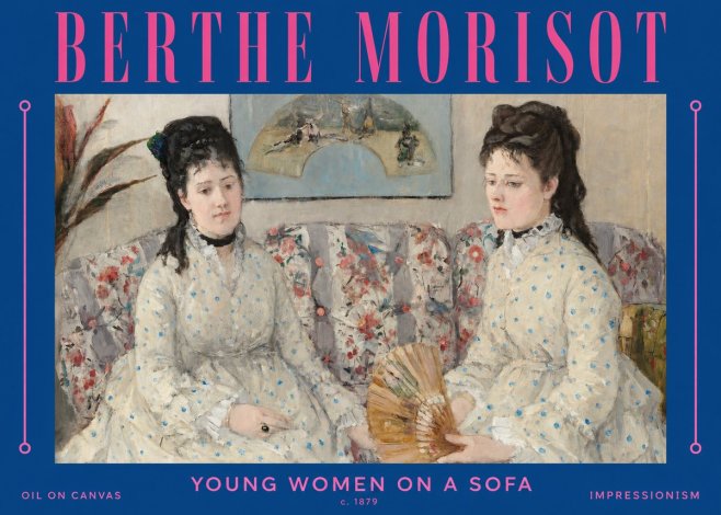 Berthe Morisot Young Women on a Sofa No2 - Póster