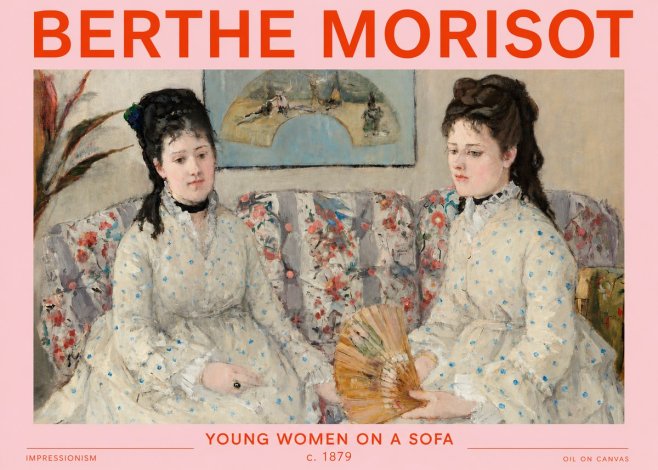 Berthe Morisot Young Women on a Sofa No3 - Póster