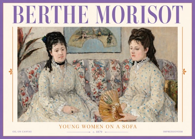 Berthe Morisot Young Women on a Sofa No5 - Póster