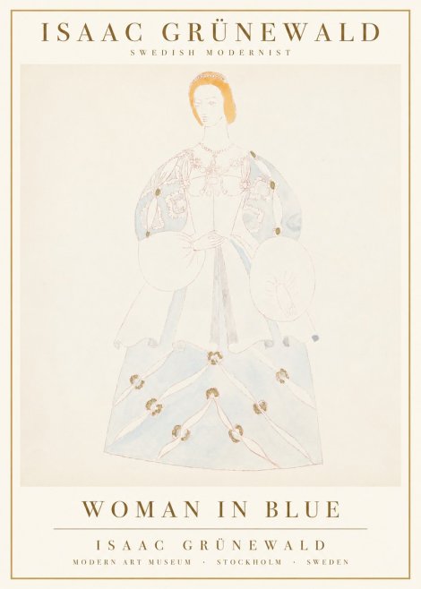 Isaac Grünewald Study of a Woman in Costume No3 - Póster