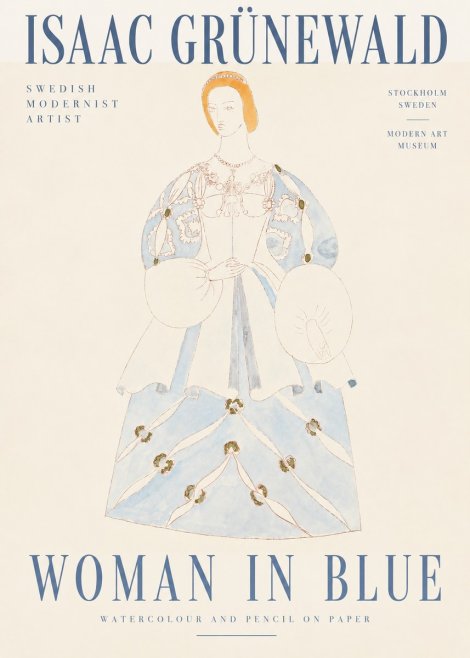 Isaac Grünewald Study of a Woman in Costume No4 - Póster