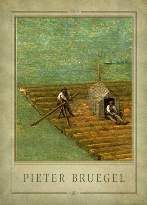 Pieter Bruegel Two Men on a Raft No1 - Póster