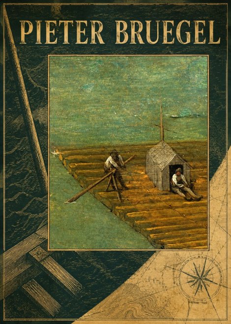 Pieter Bruegel Two Men on a Raft No4 - Póster