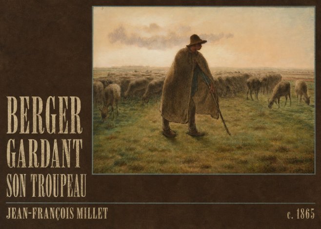 Jean-François Millet Berger Gardant Son Troupeau No4 - Póster