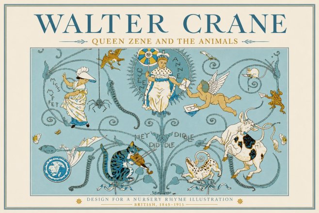 Walter Crane Queen Zene and the Animals No3 - Póster