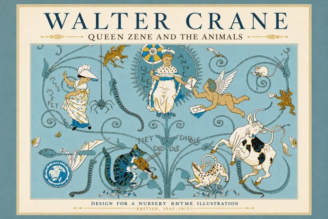 Walter Crane Queen Zene and the Animals No5 - Póster